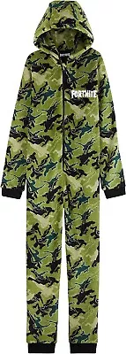Buy Boys Fortnite Hoodie 1Onesie 9 10 Years Gamer Camouflage Zip Front Lounge Wear • 15.99£