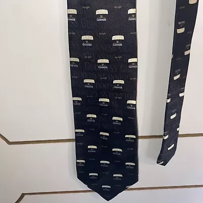 Buy Guinness Silk Men’s Tie “By Night” Black Pints Graphic Beer Alcohol • 7.99£