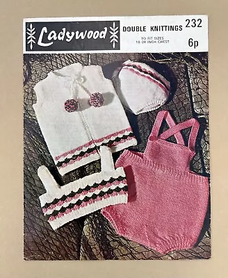 Buy Vintage Ladywood Knitting Pattern 232 - Baby Crawler Suit Jacket Brief 18-24” DK • 1.35£
