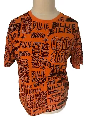 Buy Billie Eilish Oversized T Shirt Orange Short Sleeve Size XS Uk 6-8 • 3.59£
