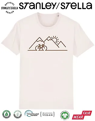 Buy Mens Cycling T-Shirt - Scenic Mountains Line Art - Cyclist Bike Bicycle Clothing • 8.99£