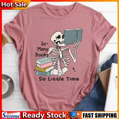 Buy So Read Books So Little Time Round Neck T-shirt-0018691-Rose Gold-XXL Hot • 11.23£