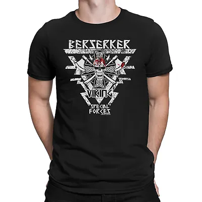 Buy BERSERKER Special Forces Funny Mens Vikings Organic T-Shirt Nordic Thor Odin • 10.99£