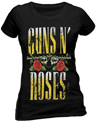 Buy Guns N Roses T Shirt Big Guns Official Ladies Fitted Licensed Tee NEW S - 4 XL • 15.94£
