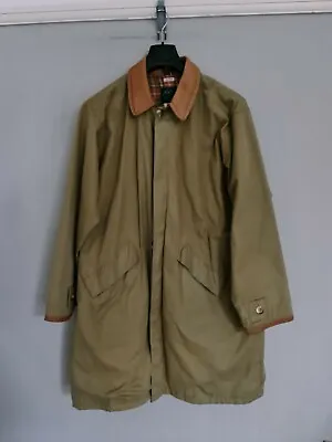 Buy Royal Scott REINHOLD Coat Jacket Mens Waxed Cotton Leather  Vintage Khaki 44/L • 110£