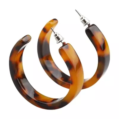 Buy 1 Pair C-shaped Earrings Korean Hoop Earrings Jewelry For Women Men Daily Wear • 6£