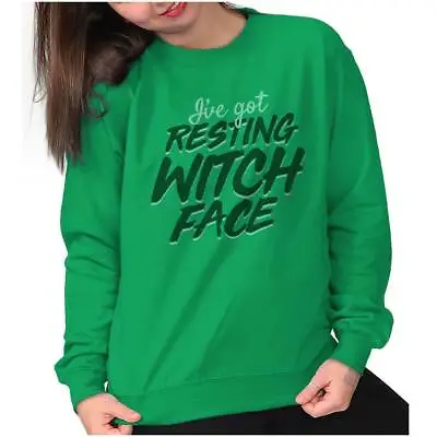 Buy I've Got Resting Witch Face Funny Christmas  Womens Long Sleeve Crew Sweatshirt • 27.55£