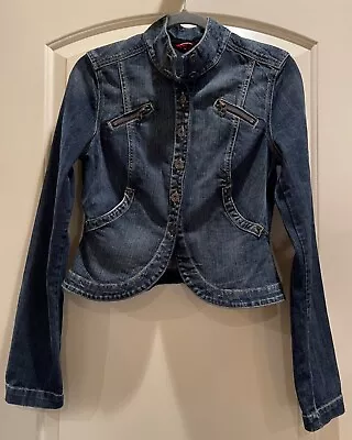 Buy Guess Jeans Denim Jacket Juniors With Zipper Pockets Size Large • 18.94£