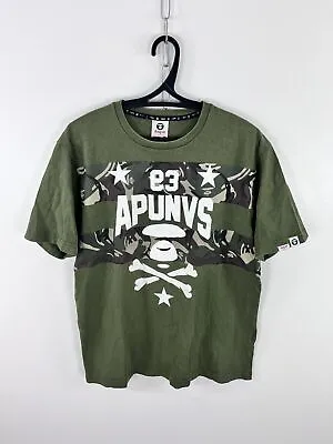 Buy Aape TShirt Y2K Big Logo American Style Green/Olive Size XL • 51.32£