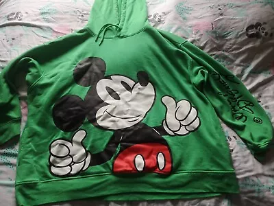 Buy DISNEY PRIMARK Mickey Mouse Hoodie Size XL 18/20 Bright Green With Large Mickey  • 2.99£
