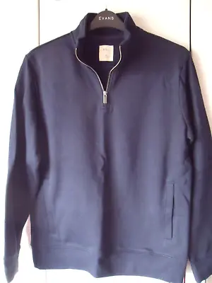 Buy Men's Classic M&S High Zip Neck Pullover Jacket Dark Navy M Medium 38-40  NEW • 14.99£