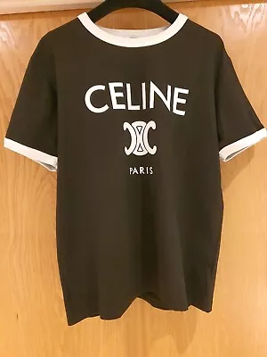 Buy CELINE Paris T-Shirt In Cotton In Cotton Jersey Black And White - Size L Sold... • 369£