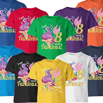 Buy Mermaid And Fabulous Personalised Birthday Gift Boys Girls Kids T Shirt#AS • 6.99£