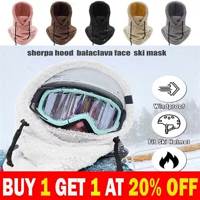 Buy Sherpa Hood Ski Mask Winter Balaclava Windproof Warm Hood Cover Hat Cap Scarf • 11.49£