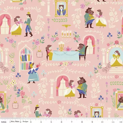 Buy Beauty And The Beast Fabric, Pink, Riley Blake, 100% Cotton Sewing Crafting • 8£