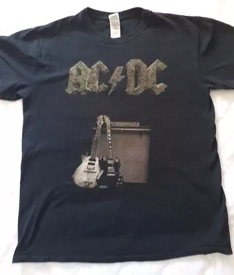 Buy  AC/DC-IN ROCK WE TRUST - VINTAGE PRINTED TEE SHIRT -  BLACK SIZE M, GILDAN Vgc • 10£