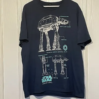 Buy Star Wars T Shirt 3XL Official Blue Rogue One Imperial Walker Vgc • 12.99£