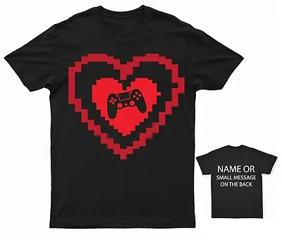 Buy Gamer Valentines Day T-Shirt Hearts Love Connect Personalized Gift Custom  Name • 13.95£