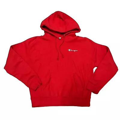 Buy Champion Reverse Weave Hoodie Sweatshirt Sz M Red Fleece Very Clean Womens • 28.09£