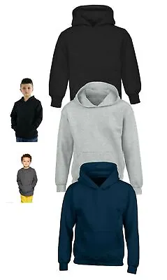 Buy Kids Plain Hoodie Girls Boys Children's Hooded Pullover Sweatshirt (Age 7-13) • 10.99£