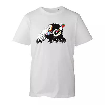 Buy DJ Monkey Chimp T-Shirt Awkward Style Music Lovers' Disco Parties Monkey Gorilla • 8.99£