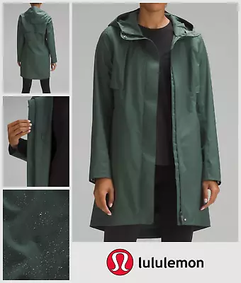 Buy Lululemon Rain Rebel Jacket Coat Size UK 8 WATERPROOF Sweat Wicking - Olive • 120£