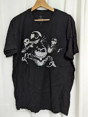 Buy Disney's The Nightmare Before Christmas Adult Large Graphic Print T-Shirt Black • 9.99£