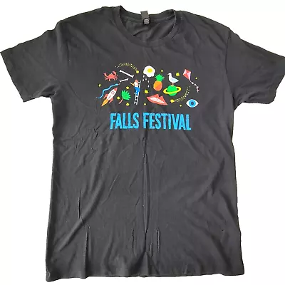 Buy Falls Festival Shirt Size Large Black ! Concert Band Merch Music ! Byron Lorne  • 15.50£