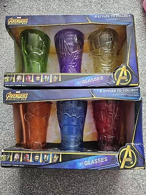 Buy META MERCH MARVEL Avengers Infinity War Stone Drinking Glasses Full Set Of 6 New • 29.50£