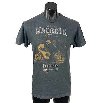 Buy Macbeth San Diego T Shirt Mens Size M Grey Crew Neck Cotton Poly S/S Made In USA • 15.77£