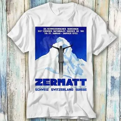Buy Zermatt Switzerland Vintage Ski Poster T Shirt Meme Gift Top Tee Unisex 1143 • 6.35£