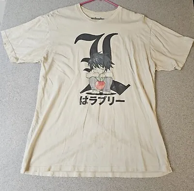 Buy We Love Fine Anime Death Note L T-shirt, White, Size XL • 9.44£