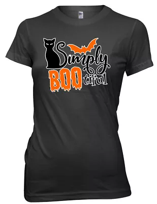 Buy Simply Boo Tiful Halloween Womens Ladies Funny T-Shirt • 11.99£