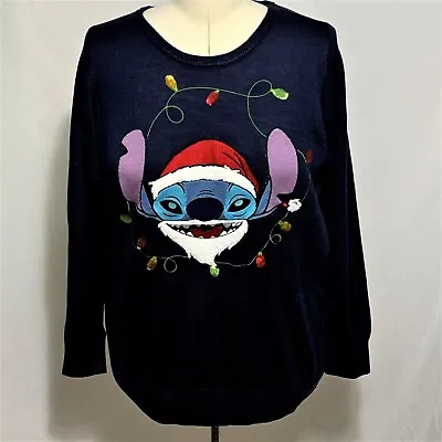 Buy Torrid Sweater Christmas Disney Lilo & Stitch Santa Sequins Plus Size 3 22 / 24 • 33.74£