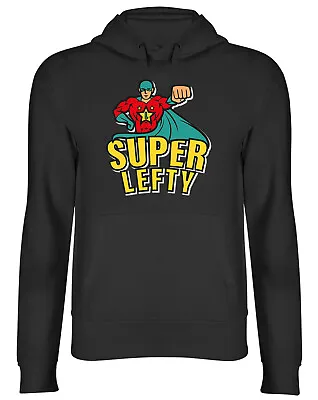 Buy Super Lefty Hoodie Mens Womens Left Handed Superhero Top Gift • 17.99£