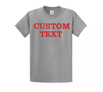 Buy Personalised T Shirt Custom Embroidered Unisex Cotton T-shirt With Your Text • 14.50£