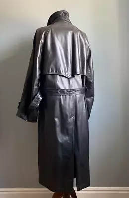 Buy MENS VINTAGE STEAMPUNK LONG LEATHER TRENCH COAT 42 R Military Matrix LONDON FOG • 429.99£