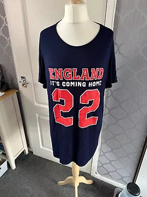 Buy Yours Clothing Blue 'England Its Coming Home 22' Football Tunic Size 20 BNWT • 12£