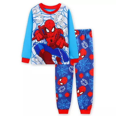 Buy Kids Boy Spiderman Pyjamas Outfits Long Sleeve T Shirt Pants Set Costume Clothes • 7.99£