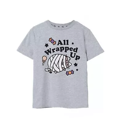 Buy Pusheen Girls Halloween Mummy Marl T-Shirt NS8187 • 14.59£