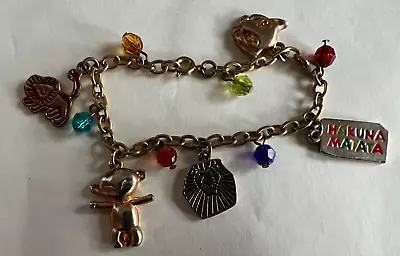 Buy Disney Hakuna Matata Lion King Charm Bracelet Gold Silver Tone Colored Beads • 5.67£
