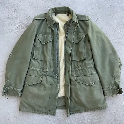 Buy 1961 60s Vietnam M-51 Field Jacket Military US Army QM-107 Long Small With Liner • 52.10£