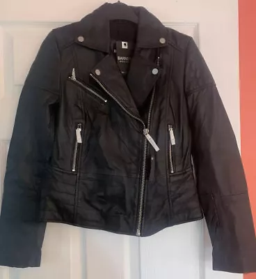 Buy Barneys Originals Annie Women’s Real Leather Biker Jacket Black Size 8 • 85£