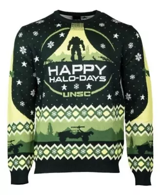 Buy Small (UK) Halo Xmas Christmas Jumper / Sweater By Numskull Happy Halo-Days UNSC • 33.99£