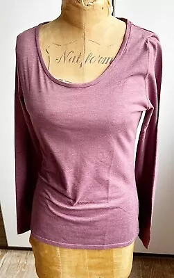 Buy Ladies Monsoon Scoop Neck Heather Pink Purple L/S Tee T Shirt Top Pristine 12 • 4£