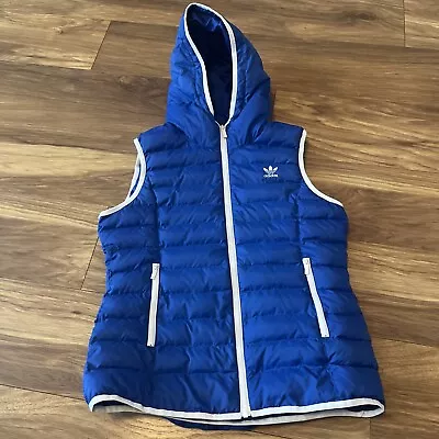 Buy Adidas Womens Blue Hooded Gilet Size Uk 16 • 3.50£