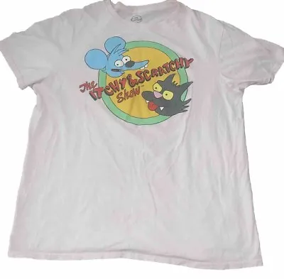 Buy Simpsons Itchy And Scratchy Show Size Large The Simpsons Pink Z • 14.95£