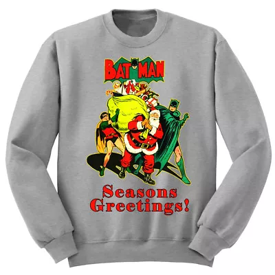 Buy Mens Batman Retro Christmas Jumper Joker Xmas Spiderman Dark Knight Sweater • 32.99£