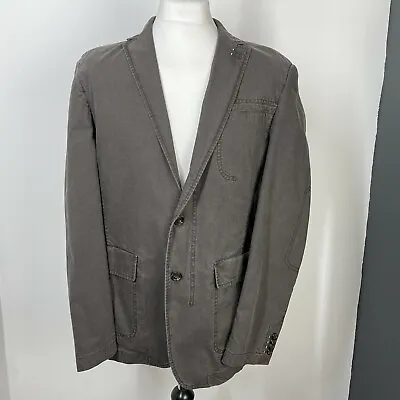 Buy Stones Dubai Beach Jacket Grey Denim Cotton Smart Casual  Elbow Patches Size 40 • 15.50£