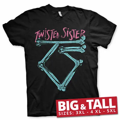 Buy Officially Licensed Twisted Sister Washed Logo BIG & TALL 3XL, 4XL, 5XL T-Shirt • 22.98£